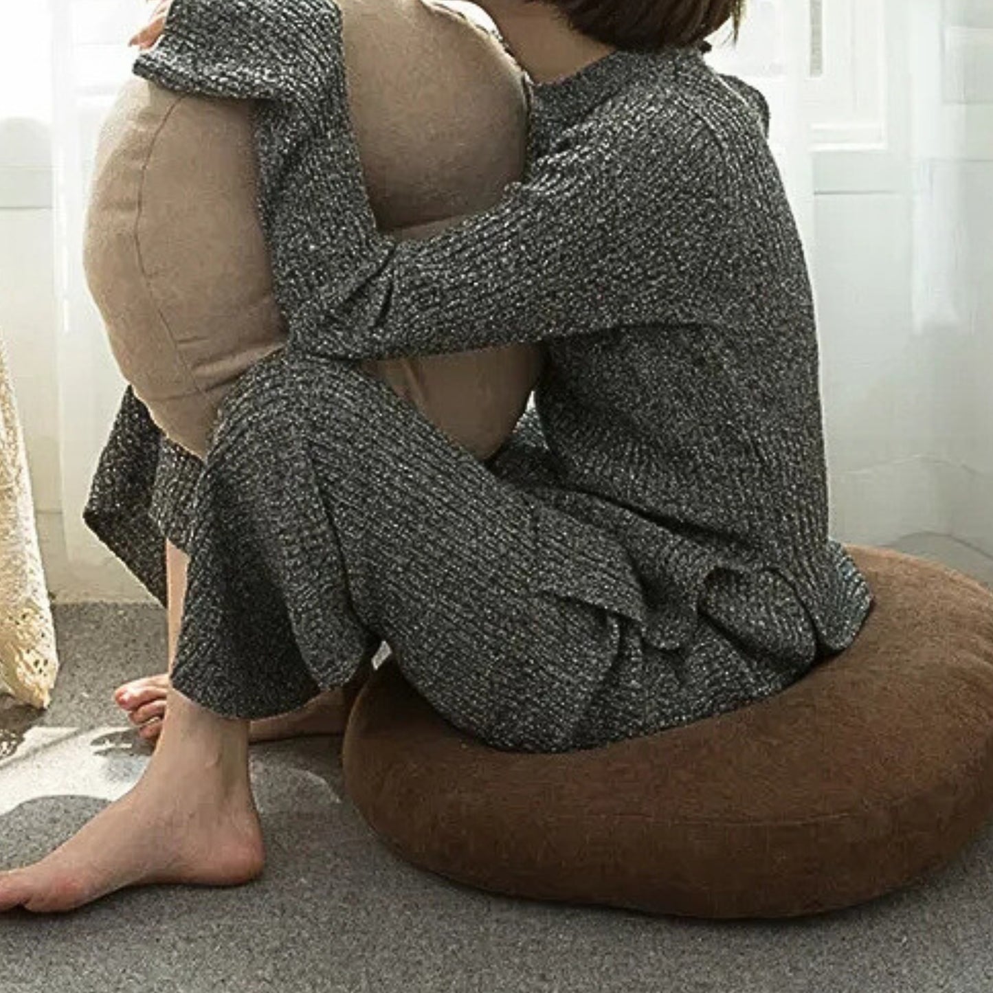 Coussin rond d'assise style japonais