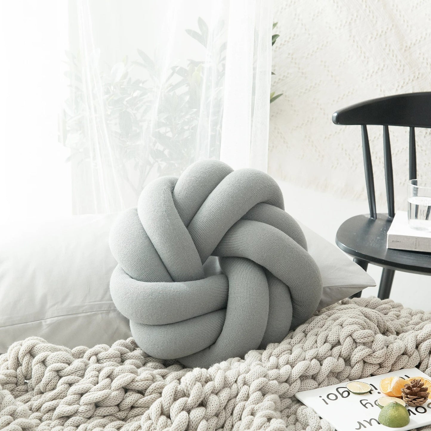 Coussin canapé noeud en coton