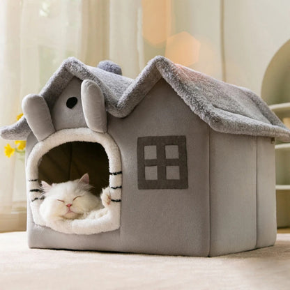 Coussin chat en forme de maison