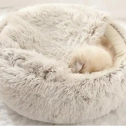 Coussin chat rond en forme de nid