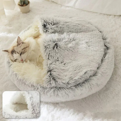 Coussin chat rond en forme de nid