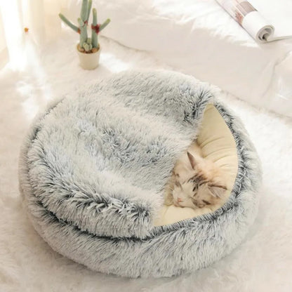 Coussin chat rond en forme de nid