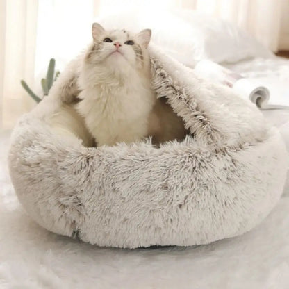 Coussin chat rond en forme de nid