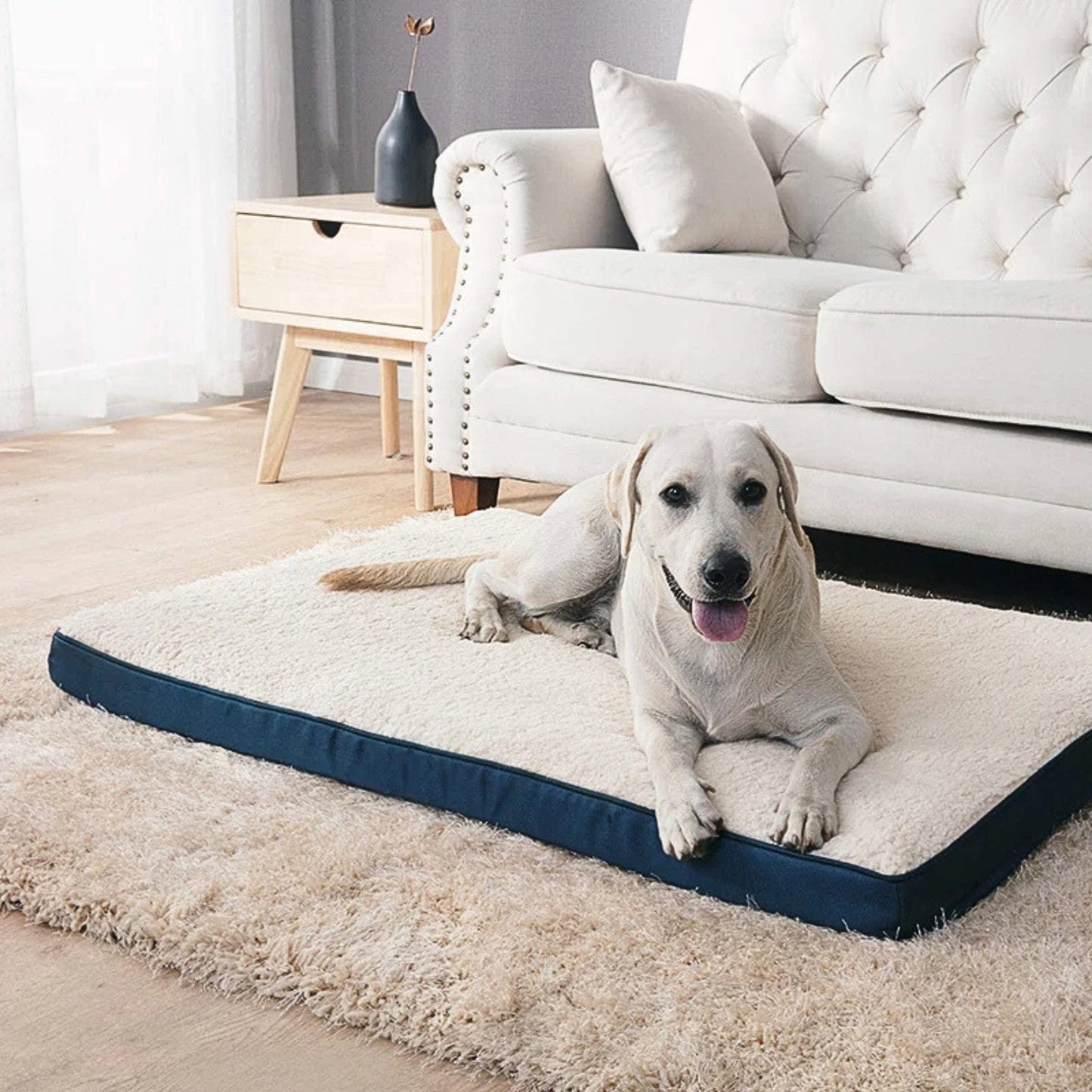 Coussin chien à mémoire de forme lavable