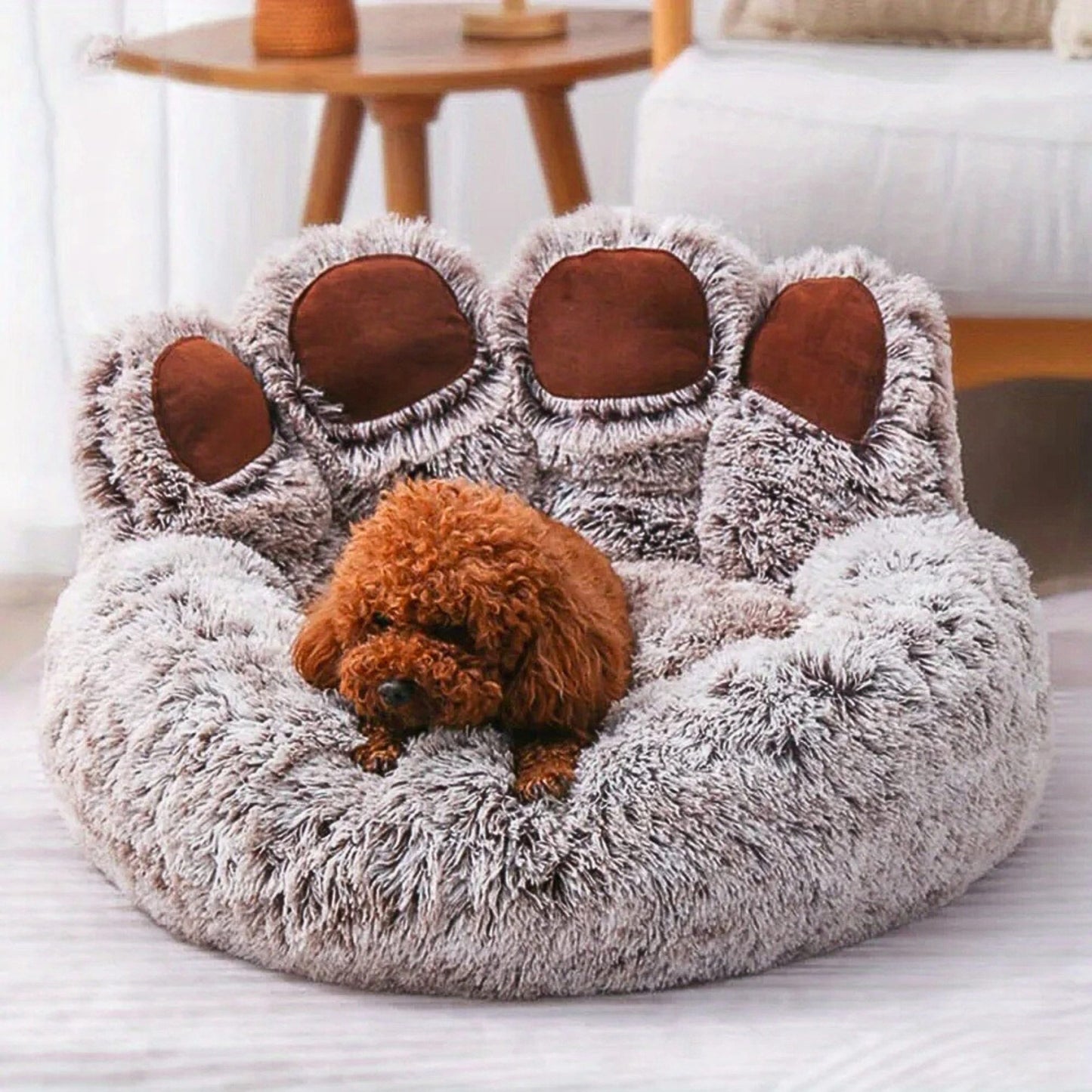 Coussin chien moelleux en patte d'ours