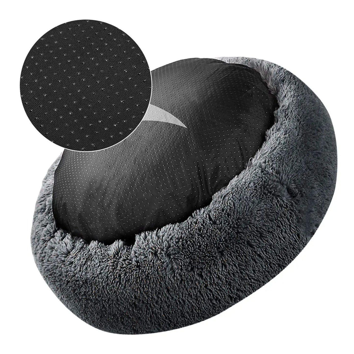 Coussin chien rond ultra-doux et lavable