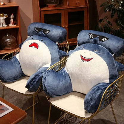 Coussin de lecture doux en forme de requin