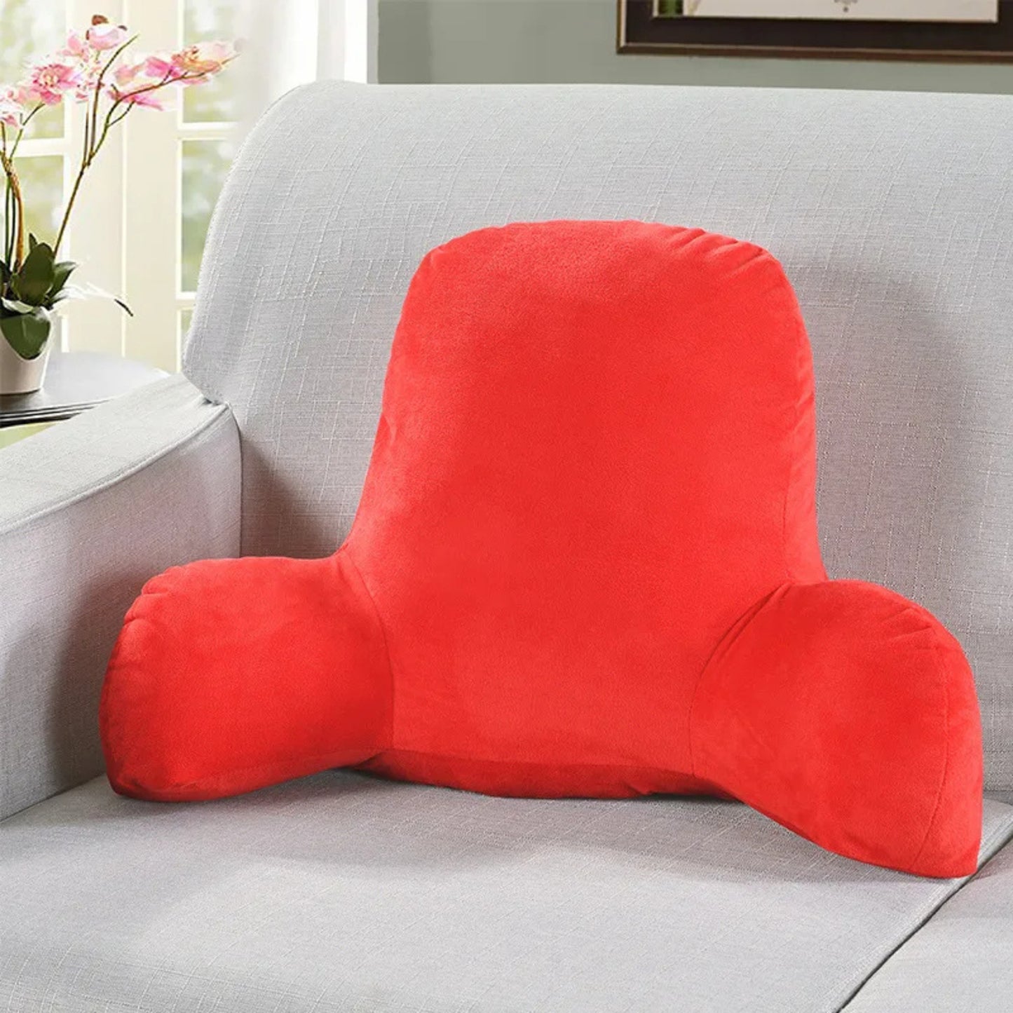 Coussin de lecture polyvalent avec accoudoir