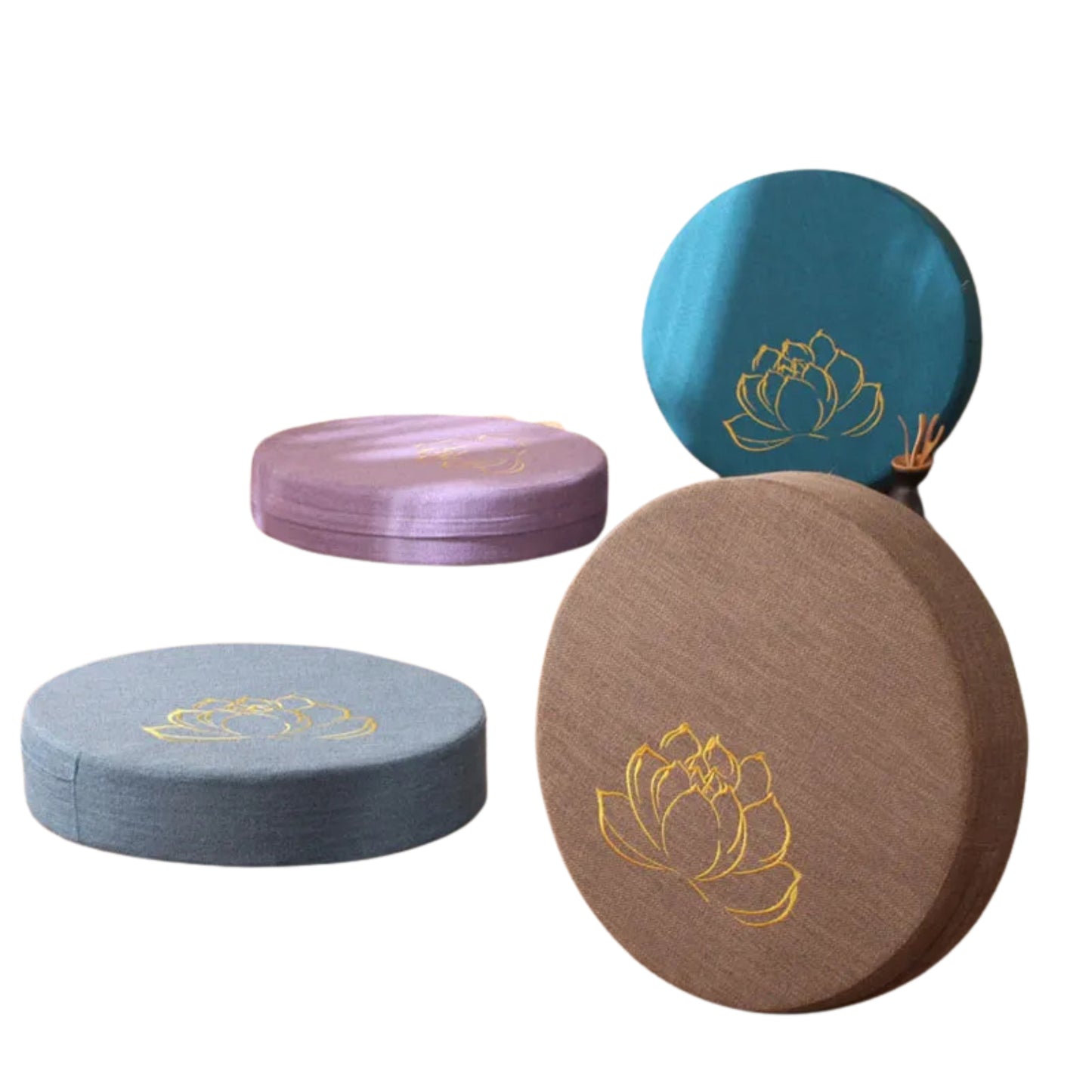 Coussin de méditation de yoga avec fleurs