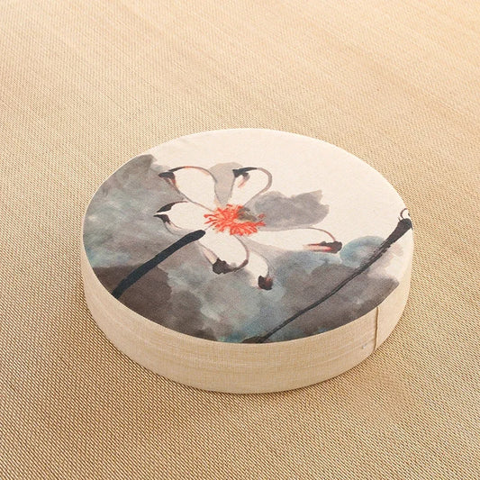 Coussin de méditation lavable avec fleurs