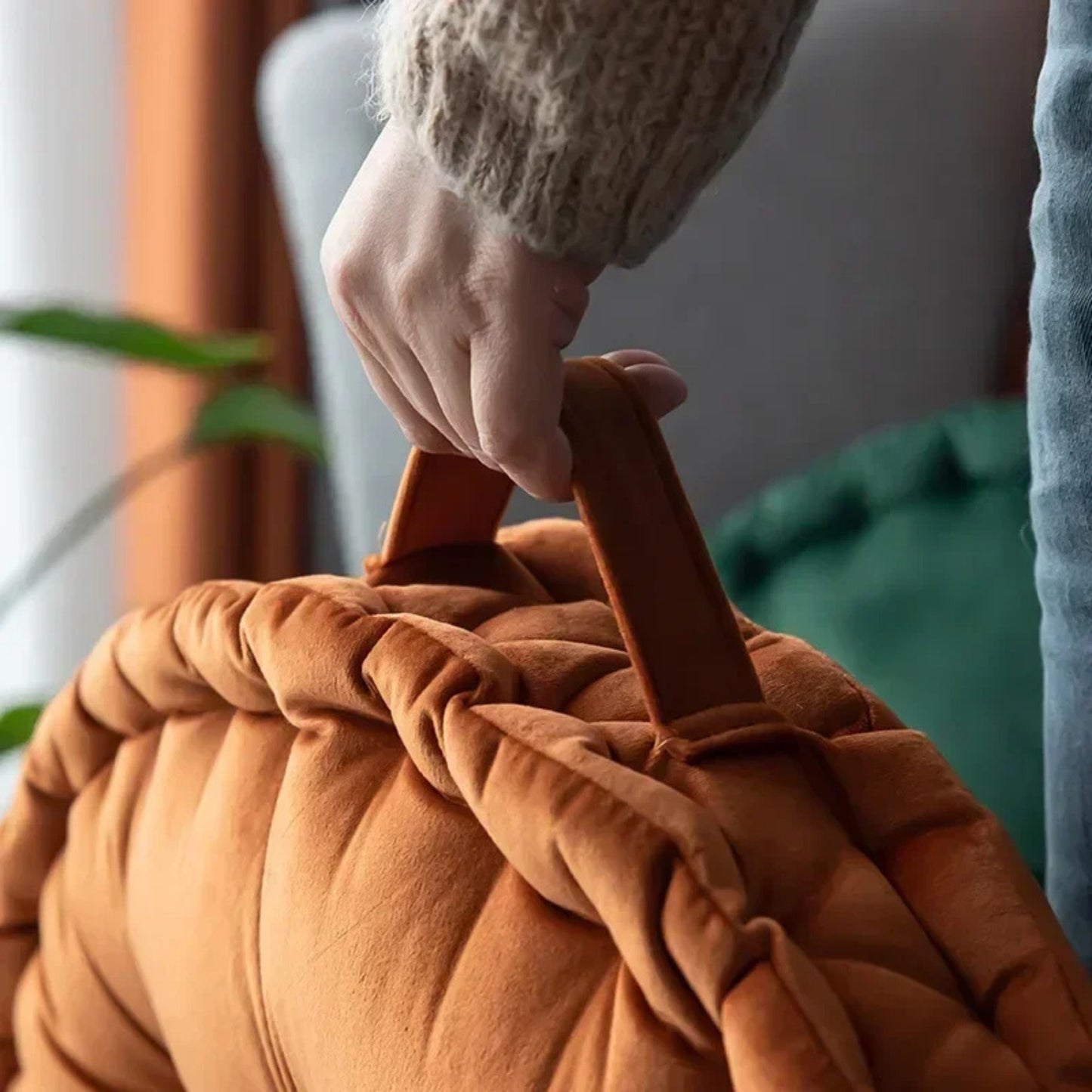Coussin de méditation rond de grande taille