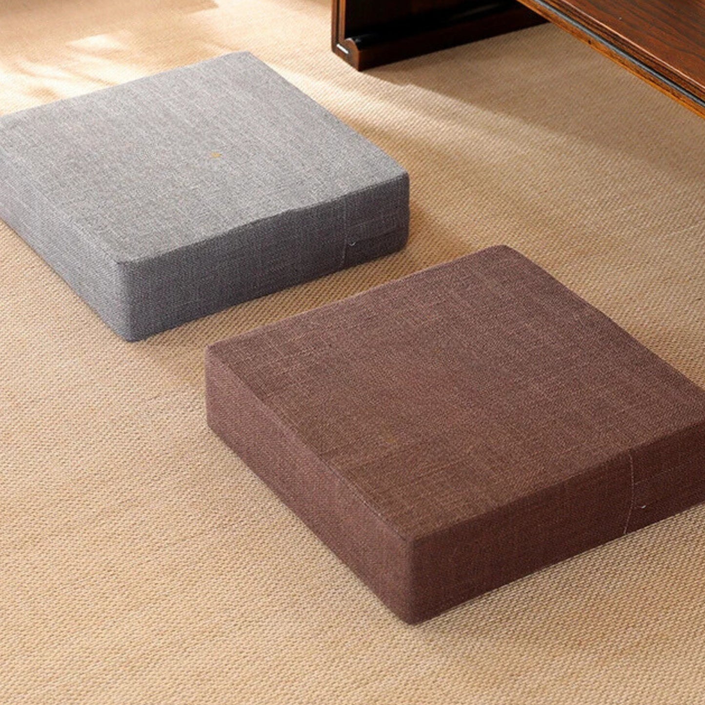 Coussin de sol carré pour méditation