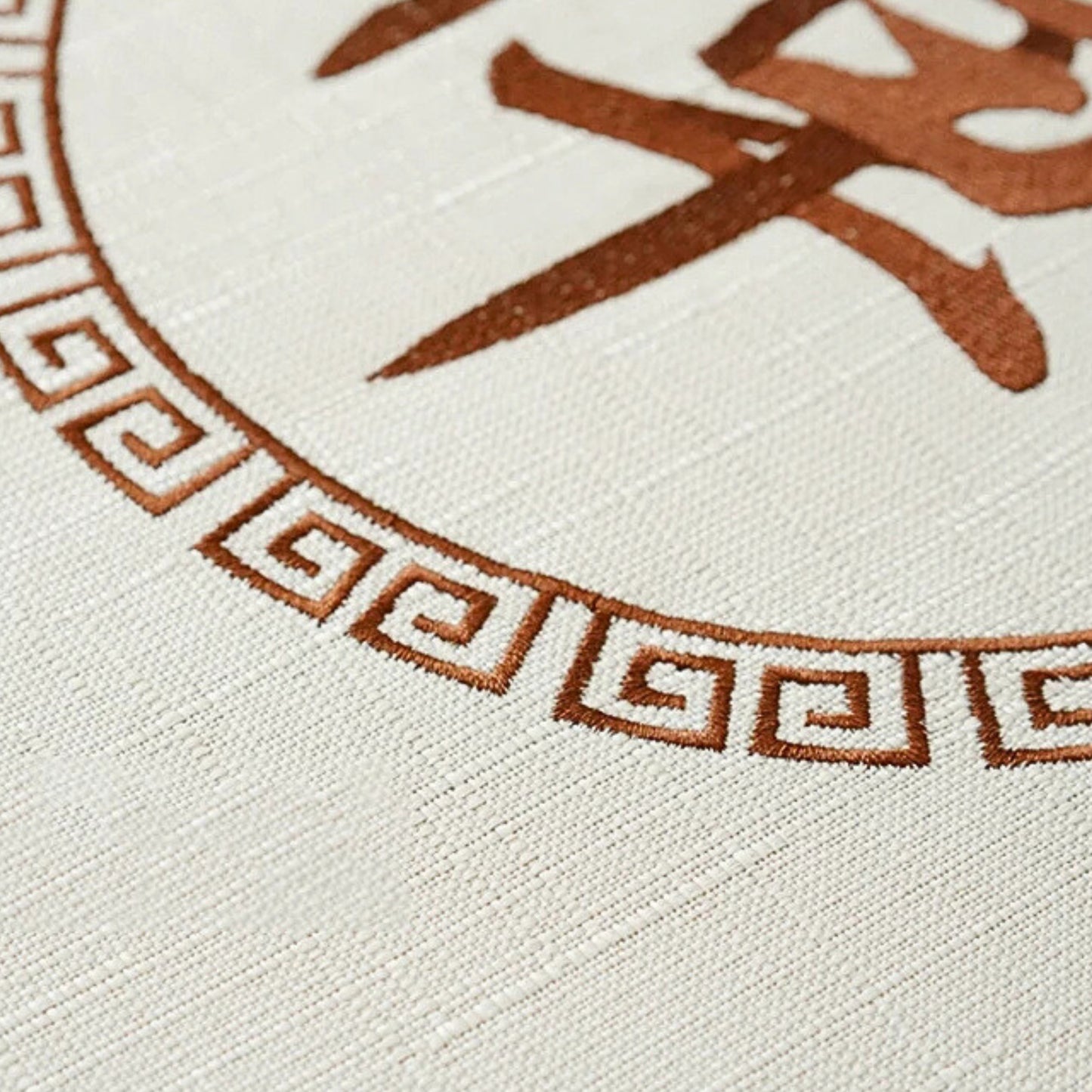 Coussin de sol rond en coton et lin pour méditation