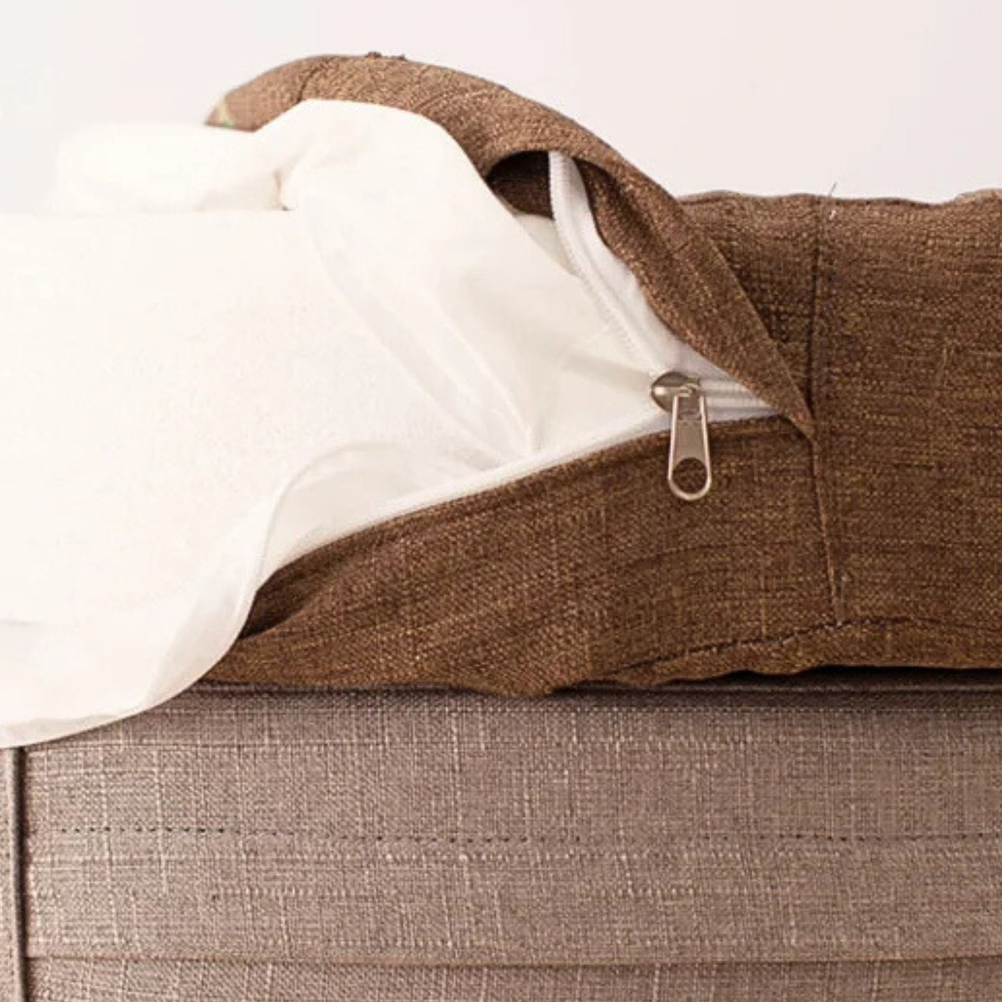 Coussin de sol rond en coton et lin pour méditation