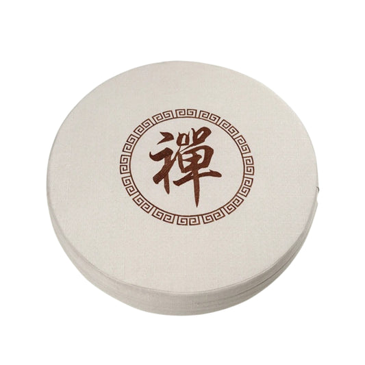 Coussin de sol rond en coton et lin pour méditation