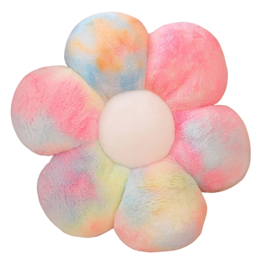 Coussin fleur en fourrure