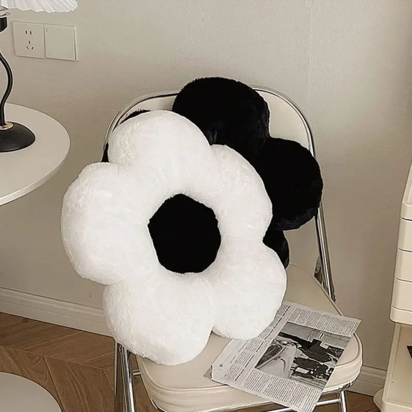 Coussin rond en forme de fleur