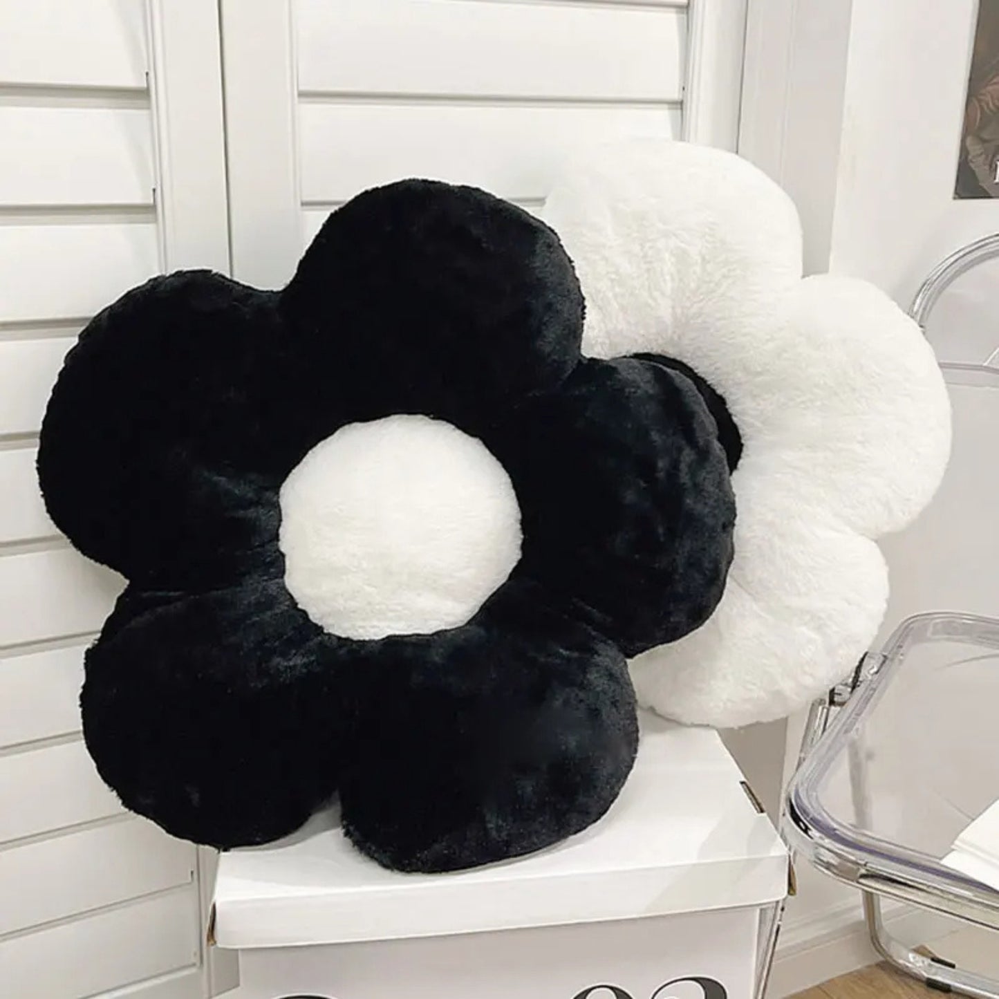 Coussin rond en forme de fleur