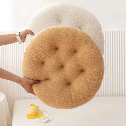 Coussin rond en peluche