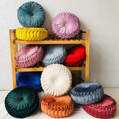Coussin rond en velours