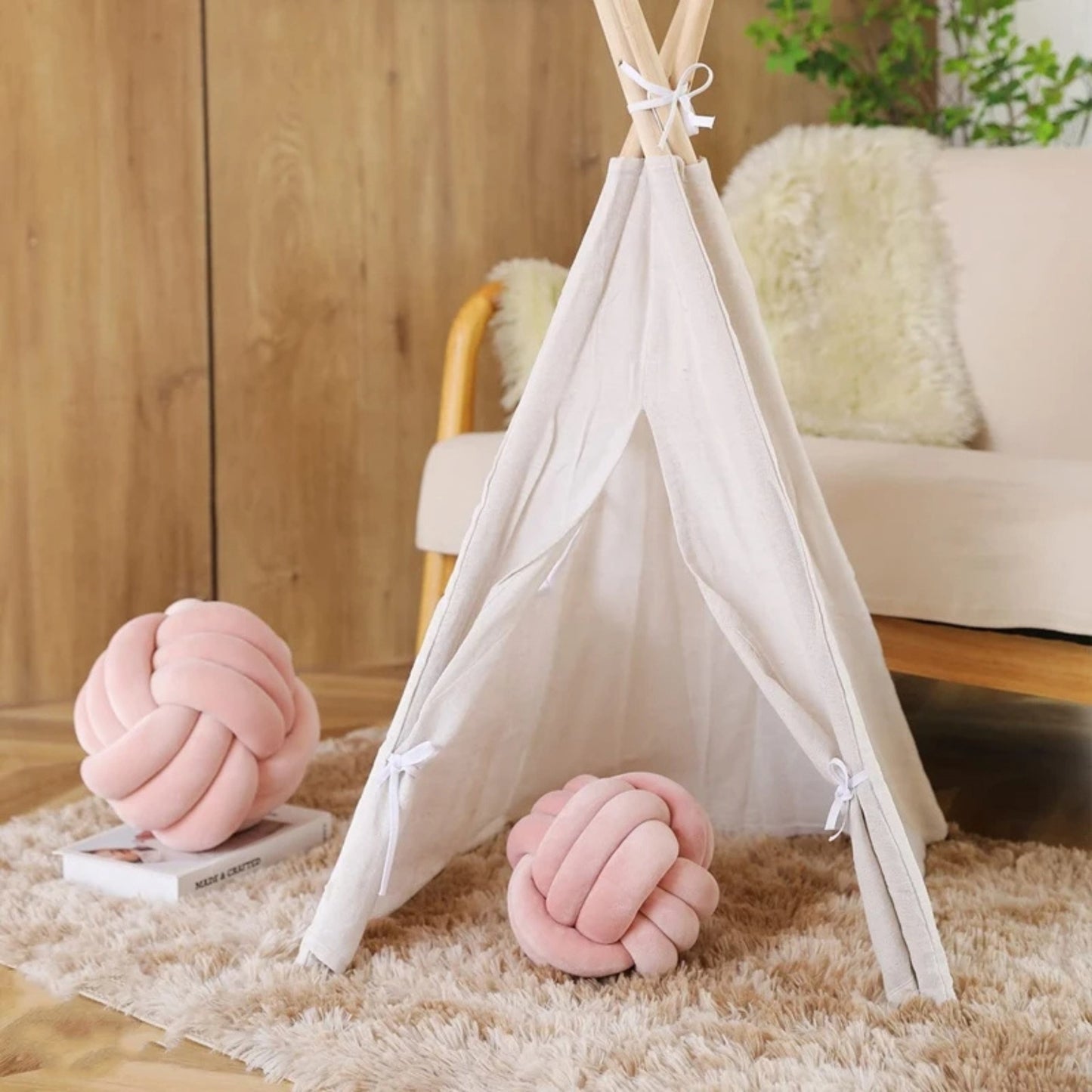 Coussin rond noué