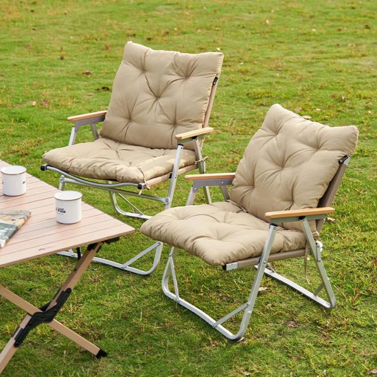 Coussin salon de jardin pour chaise pliante en coton épais